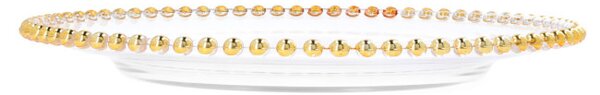 Dekoratívny tanier GOLDEN BALLS so zlatým okrajom s guličkami 807546