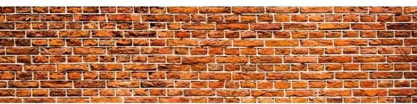 DIMEX | Fototapeta do kuchyne Stará tehla KI-260-087 | 260 x 60 cm | oranžová, hnedá