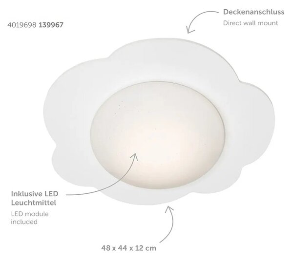 LED stropného svetla Clouds biela