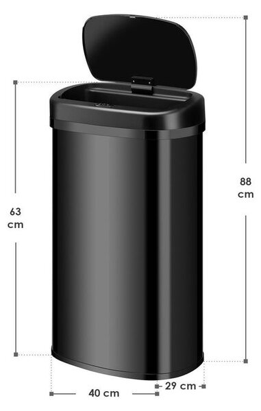 Automatický bezdotykový odpadkový kôš 60 l – čierný