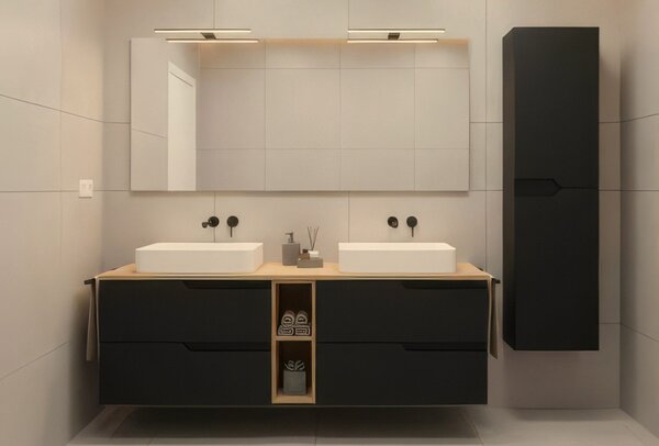 MODERN čierny B80 závesná skrinka pod umývadlo 80 cm