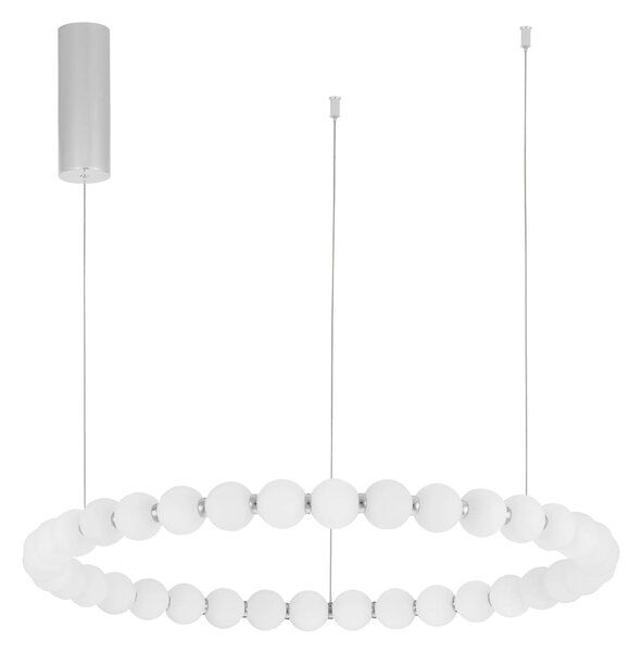 Dizajnový LED luster Perla 80 chróm s diaľkovým ovládaním – Sivá