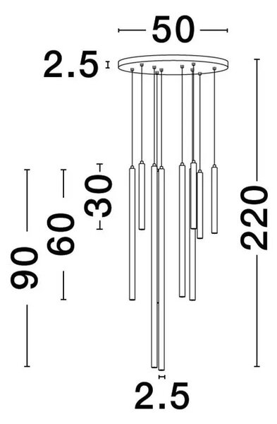 LED luster Trimle 50 zlatá