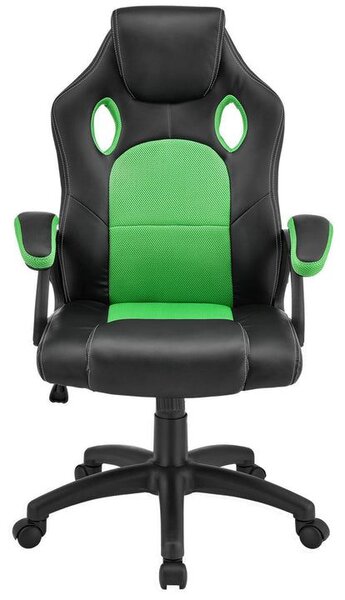 Ergonomická kancelárska stolička, čierna/zelená