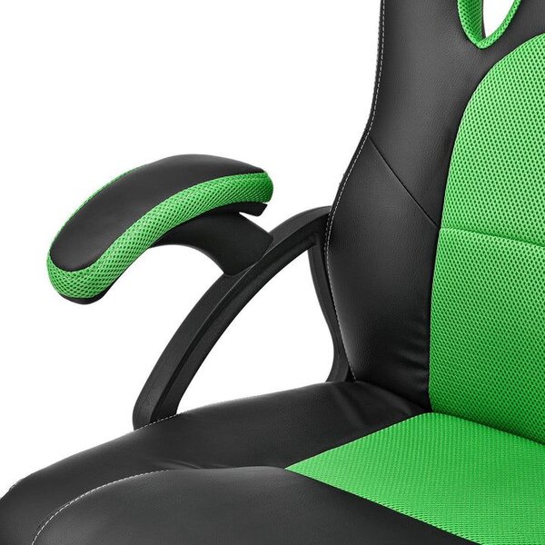 Ergonomická kancelárska stolička, čierna/zelená