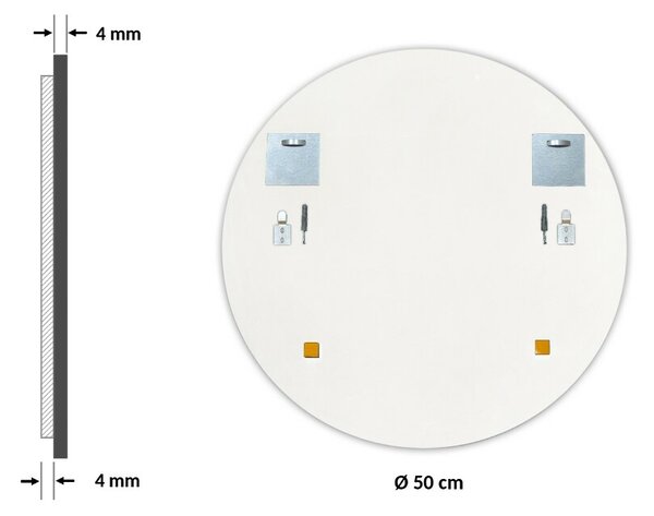 Zrkadlomat.sk Moderné okrúhle obývačkové zrkadlo v bielom ráme Moderné okrúhle obývačkové zrkadlo v bielom ráme fi 50 cm lslr-fi50-kffffff