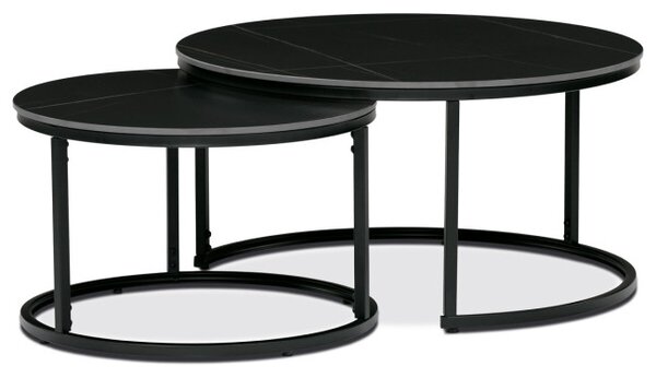 Set dvoch konferenčných stolíkov AHG-404 BK mramor