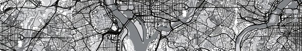 DIMEX | Fototapeta do kuchyne Mapa Washingtonu D.C. KI-350-186 | 350 x 60 cm | čiernobiela