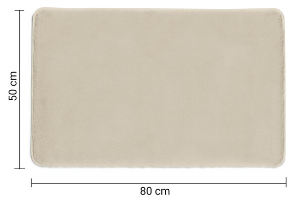 Gedy Gedy, FUZZY kúpeľňová predložka, 50x80cm, 100% polyester, protišmyk, béžová, 96FY508066