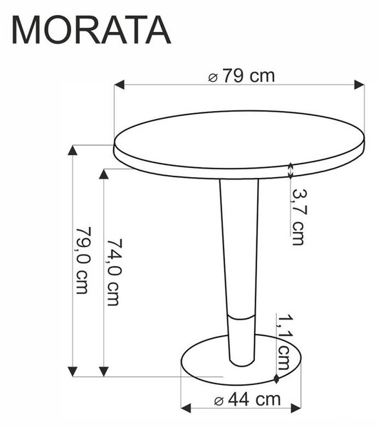Halmar MORATA stôl okrúhly, biely mramor/čierny/zlatý - NA SKLADE!