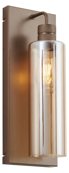 Hotelová elegantná nástenná lampa tmavý bronz s jantárovým sklom - Stavelot