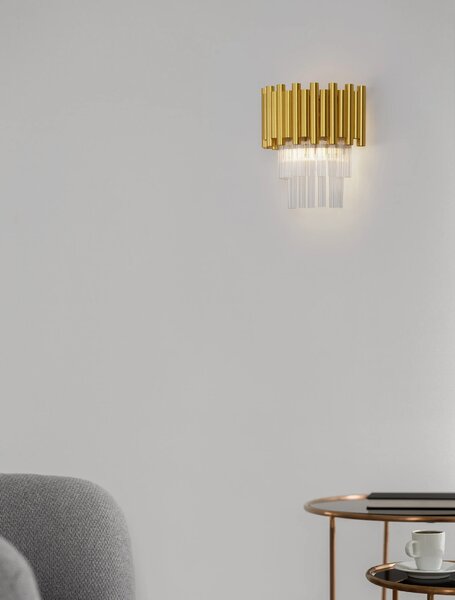 Luxusné nástenné svietidlo Magnolia zlaté – E14