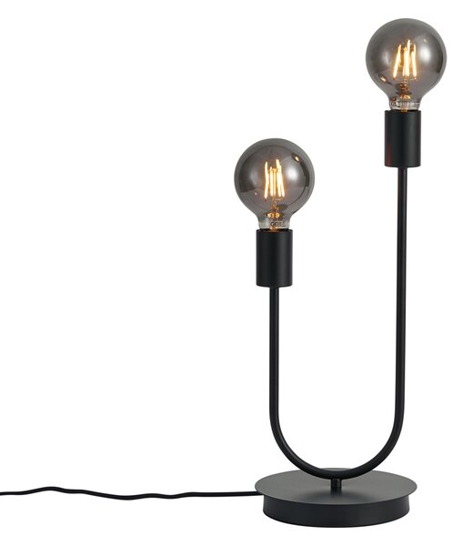 Stolná lampa Art Deco čierna 2-svetlá - Tuning