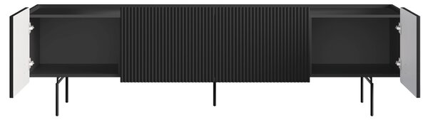 TV stolík Malmi 200 cm - čierny mat / čierna