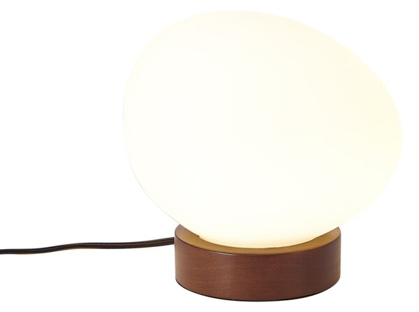 Japandi stolná lampa drevená s opálovým sklom - Sally