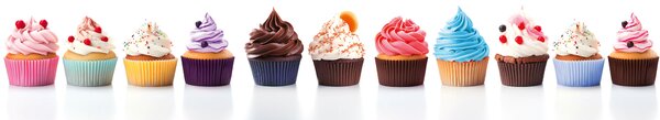 DIMEX | Fototapeta do kuchyne Cupcaky KI-260-232 | 260 x 60 cm | viacfarebná