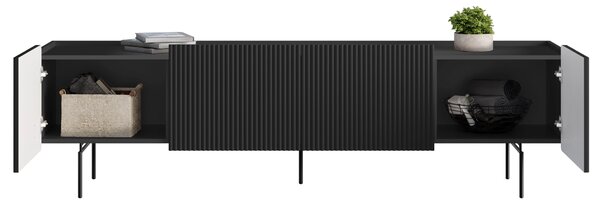 TV stolík Malmi 200 cm - čierny mat / čierna
