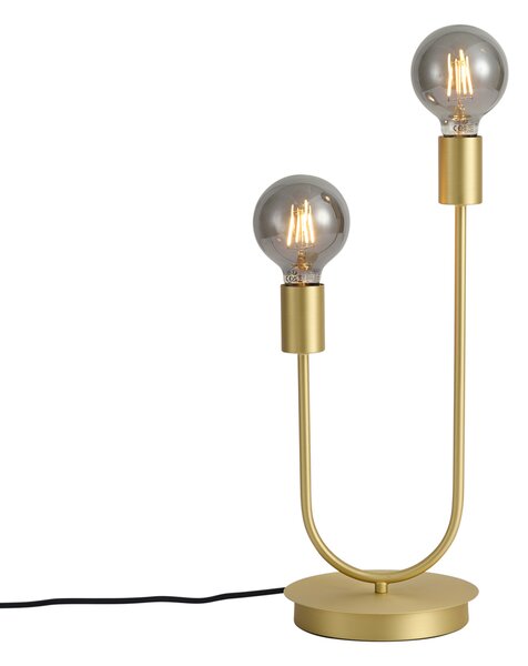 Stolná lampa Art Deco mosadz 2-svetlá - Tuning