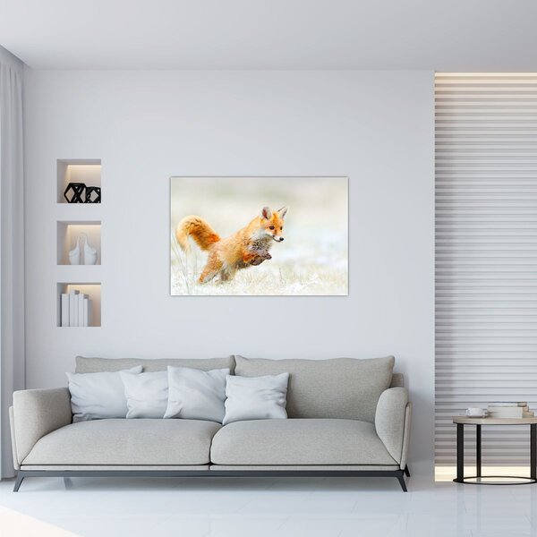 Obraz - Skákajúca líška (90x60 cm)
