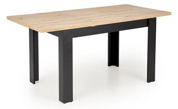 Halmar BAGIO stôl jedálenský, 120-160x80, doska lamin dub artisan/čierna