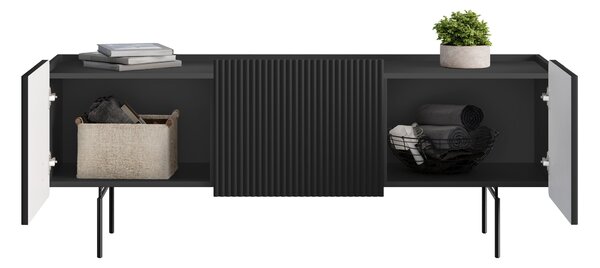 TV stolík Malmi 150 cm - čierny mat / čierna