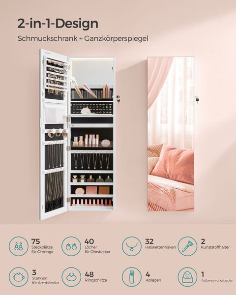 Šperkovnica so zrkadlom JJC032W01