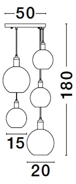 Luster na lanku Mirro 5 – E27