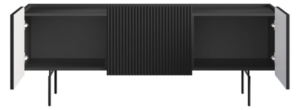 TV stolík Malmi 150 cm - čierny mat / čierna