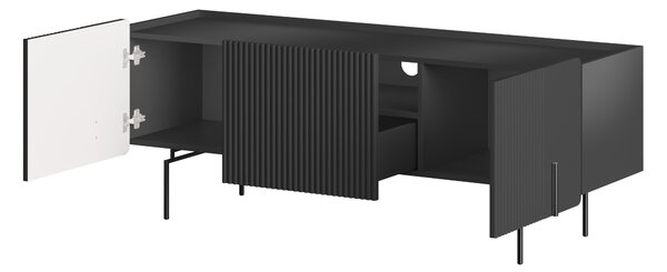 TV stolík Malmi 150 cm - čierny mat / čierna
