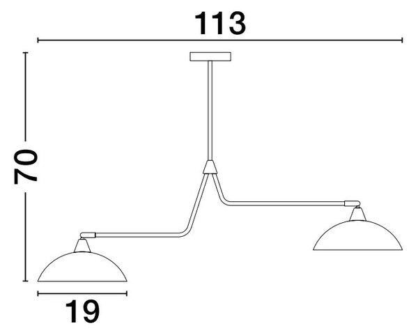 Luster na lanku Mirba 2 – E27