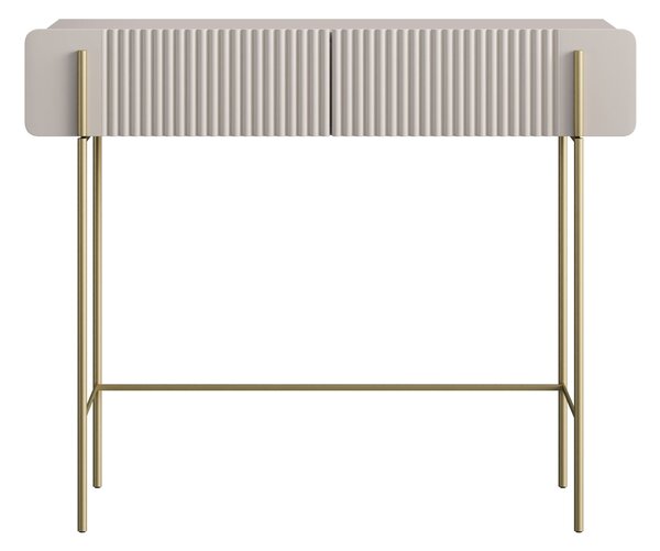 Toaletný stolík Malmi 100 cm - kašmírová / zlatá
