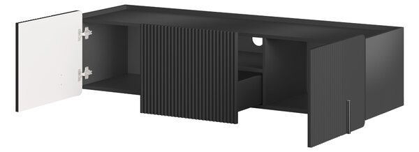 Závesný TV stolík Malmi 150 cm - čierny mat / čierna