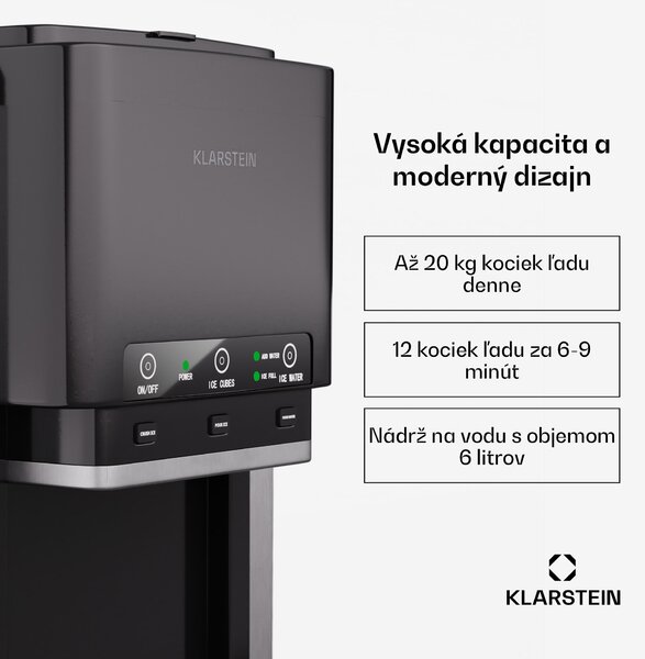 Klarstein ArcticBlend 3v1 výrobník ľadu, 20 kg/24h, Bullet Ice, Drvený ľad, Dávkovač vody