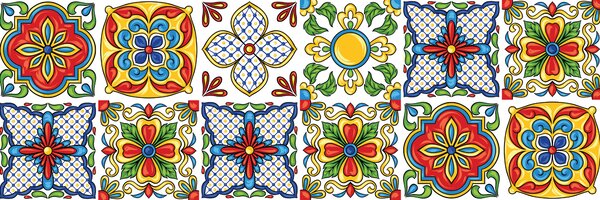 DIMEX | Fototapeta do kuchyne Mexické keramické kachličky KI-180-240 | 180 x 60 cm | viacfarebná, biela