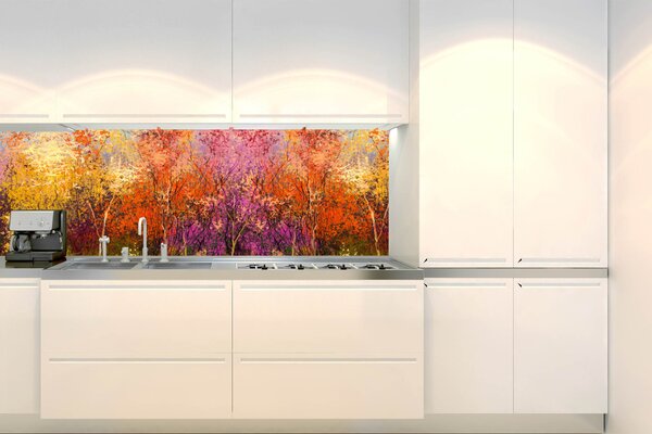 DIMEX | Fototapeta do kuchyne Farebné kvetinové pozadie KI-180-211 | 180 x 60 cm | viacfarebná, ružová, fialová, žltá, oranžová