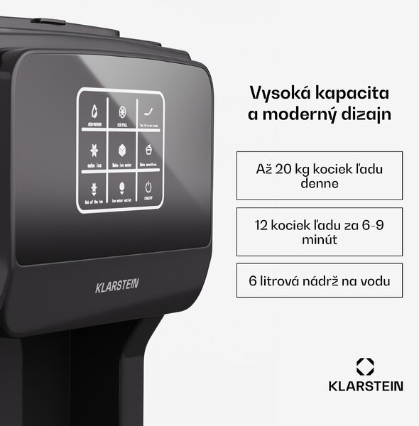 Klarstein ArcticBlend 3v1 výrobník ľadu, 20 kg/24h, Bullet Ice, Drvený ľad, Dávkovač vody