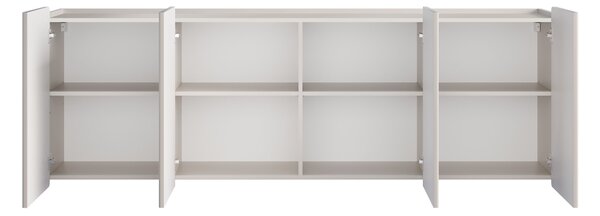 Závesná štvordverová komoda Malmi 200 cm - kašmír / čierna