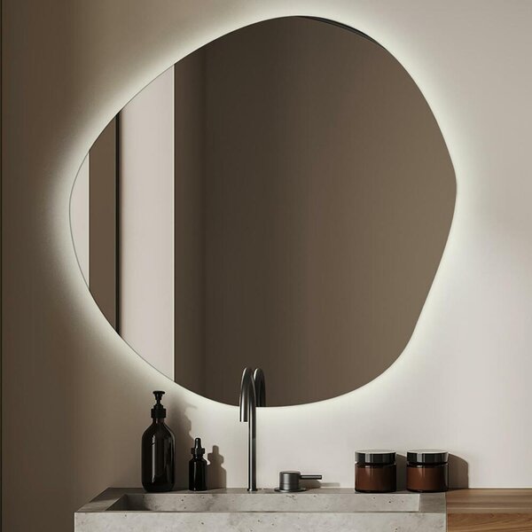 Zrkadlomat.sk Asymetrické zrkadlo s led osvetlením Asymetrické zrkadlo s led osvetlením 48x48 cm Studené svetlo (6500K) lopl-48x47-00000000