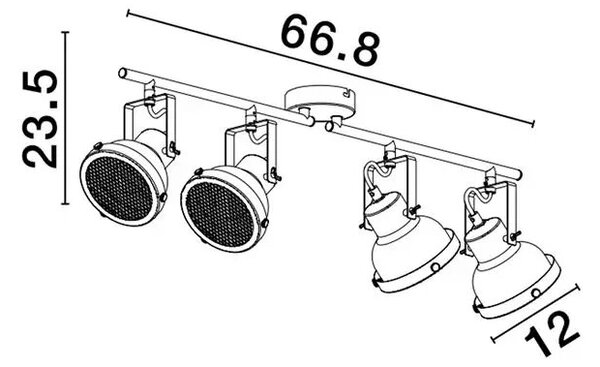 Stropné svietidlo Ruvi 4 – GU10