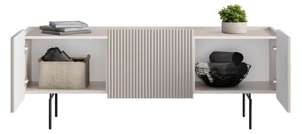 TV stolík Malmi 150 cm - kašmírová / čierna
