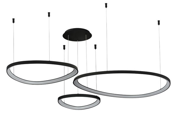 Moderny LED luster Amanda 42+62+82 CCT čierna