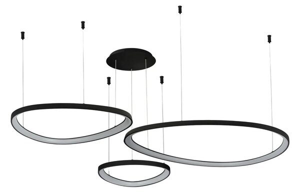 Moderny LED luster Amanda 42+62+82 CCT čierna