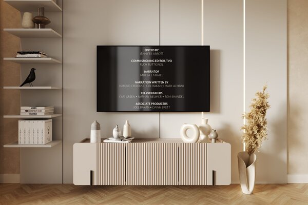 Závesný TV stolík Malmi 150 cm - kašmírová / čierna