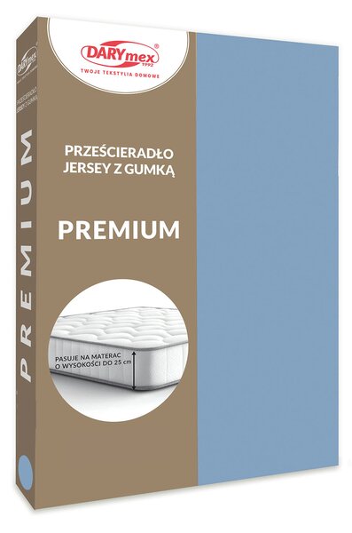 JERSEY PRESTIERADLO PREMIUM 90X200 CM SVETLOMODRÉ