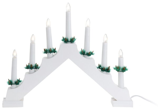 Vianočný svietnik Candle Bridge biela, 7 LED