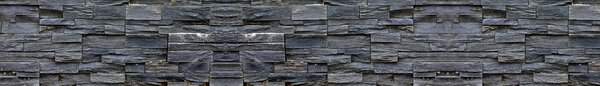 DIMEX | Fototapeta do kuchyne Bridlicový kamenný múr KI-420-248 | 420 x 60 cm | šedá, čierna
