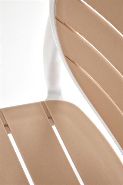 Halmar K529 stolička, PVC, biela/ prírodná
