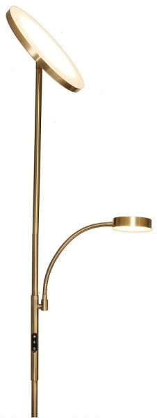 LED stmievateľná stojacia lampa NORA LED/25W/230V 2200/3000/4000K + LED/5W 3000K zlatá + diaľkové ovládanie