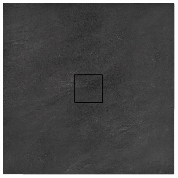 Rea BLACK STONE - Kamenná sprchová vanička 90 x 90 x 3,5 cm + sifón, čierna, REA-K9601