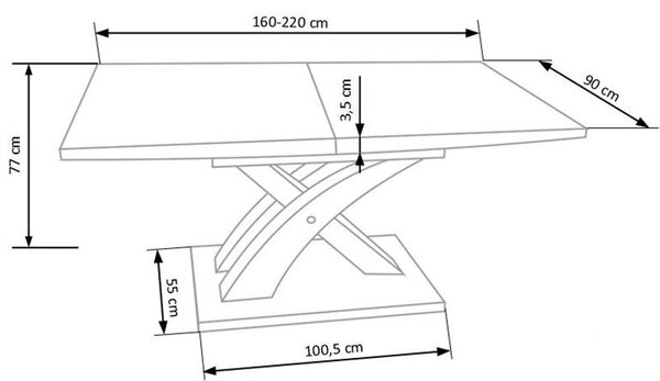 NovýNábytok.sk Jedálenský stôl Sandor 1 (biely lesklý) (pre 6 až 8 osôb). Vlastná spoľahlivá doprava až k Vám domov. 770464